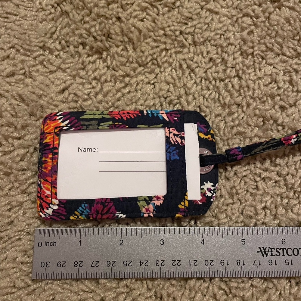 Vera bradley luggage tag in midnight wildflower